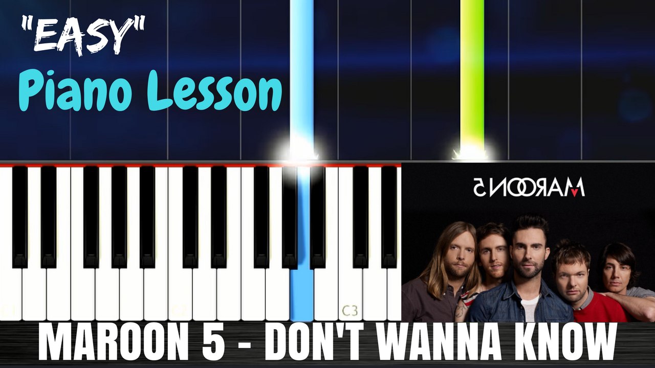 Maroon 5 - Don't Wanna Know Piano (Tutorial + Cover) with Lyrics || Synthesia Music Lesson.