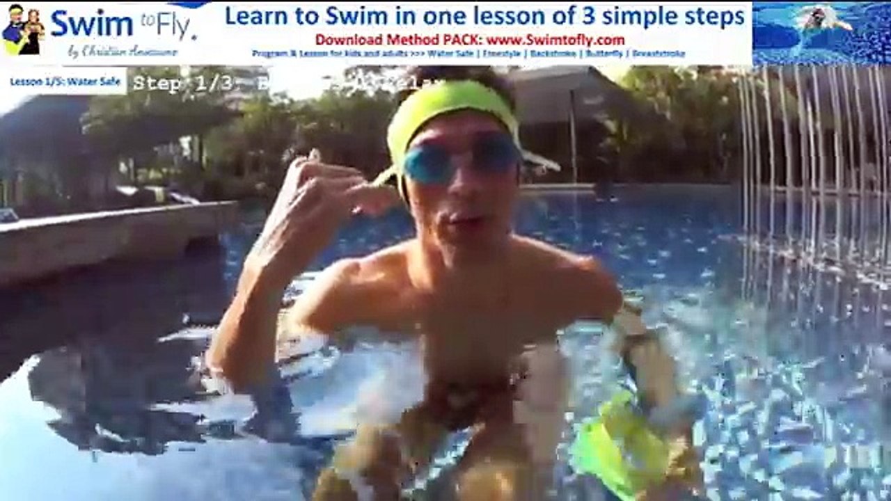LEARN to swim CONFIDENT, FLOAT & BE WATER SAFE in 3 Steps - Tutorial for BEGINNERS (Breathe relax)