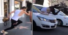 Shit Talking Dude Runs From Fight And Gets Hit By A Car