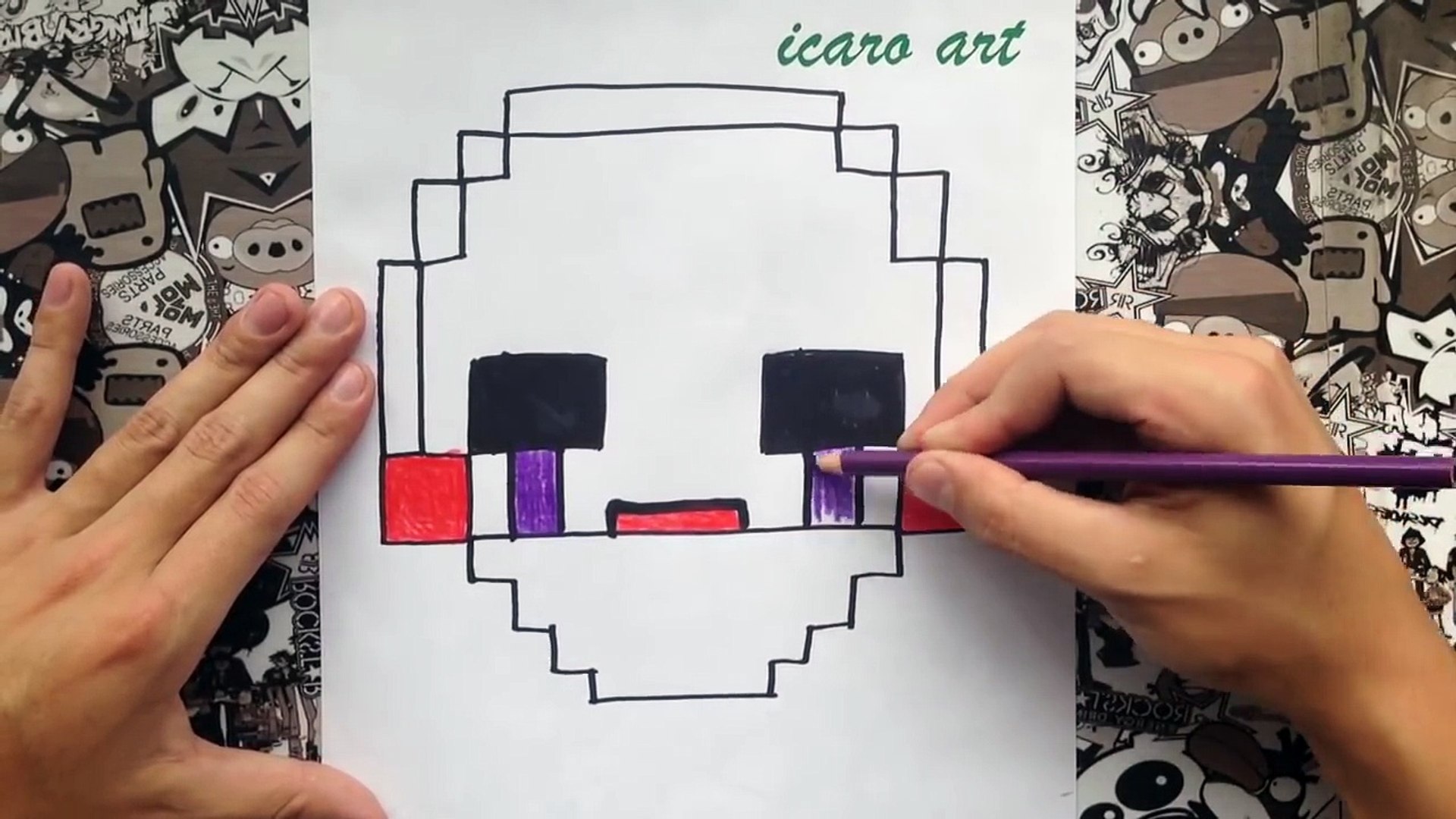 Como Dibujar A Puppet Minecraft How To Draw Puppet Five Nights At Freddys Video Dailymotion