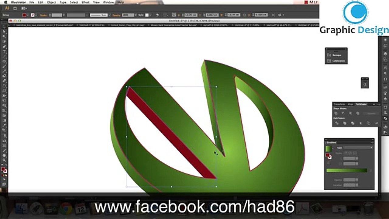 How to design a 3D logo golden in adobe illustrator