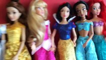7 Disney Princesses Unboxing! Cinderella, Ariel, Sleeping Beauty, Snow White, Rapunzel and Belle