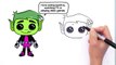 How to Draw Beast Boy from Teen Titans Go Cute step by step