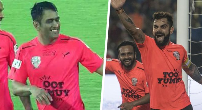 கால்பந்திலும் அசத்திய தல தோனி-வீடியோ