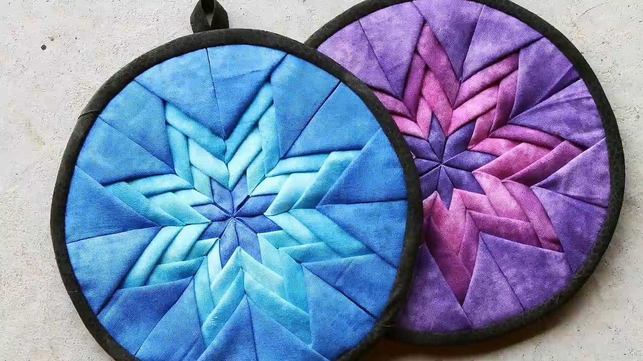 How To: Amish Folded Star Quilted Hotpad / Pot Holder Tutorial