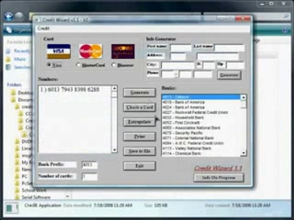 Credit Card Generator 1.1 NEW (Download Link)