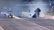Enorme collision d'un Dragster en pleine course de vitesse !
