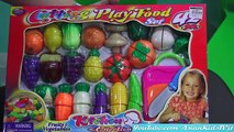 Toys for Little Girls: Vegetables and Fruits Kitchen Cooking Play Set Unboxing & Playtime