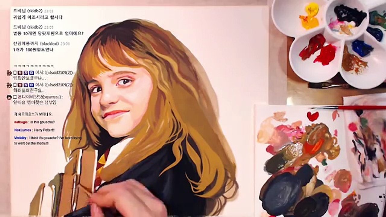 Hermione(Emma Watson), Harry Potter - Gouache speed painting | drawholic