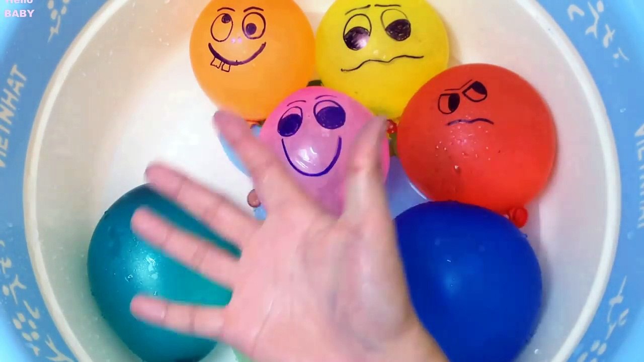 6 Wet Heart Balloons Learn Colours Compilation - TOP Colors Balloon Finger Nursery Rhyme Collection