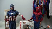 Toy Barbecue Grill Cooking Playset for kids w/ Spiderman & Captain America!! Superhero BBQ Unboxing!