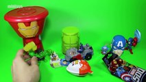 Marvel Stacking Cups Iron Man Hulk Captain America Kinder Joy Surprise Eggs Teen Idols Smurfs Huevos