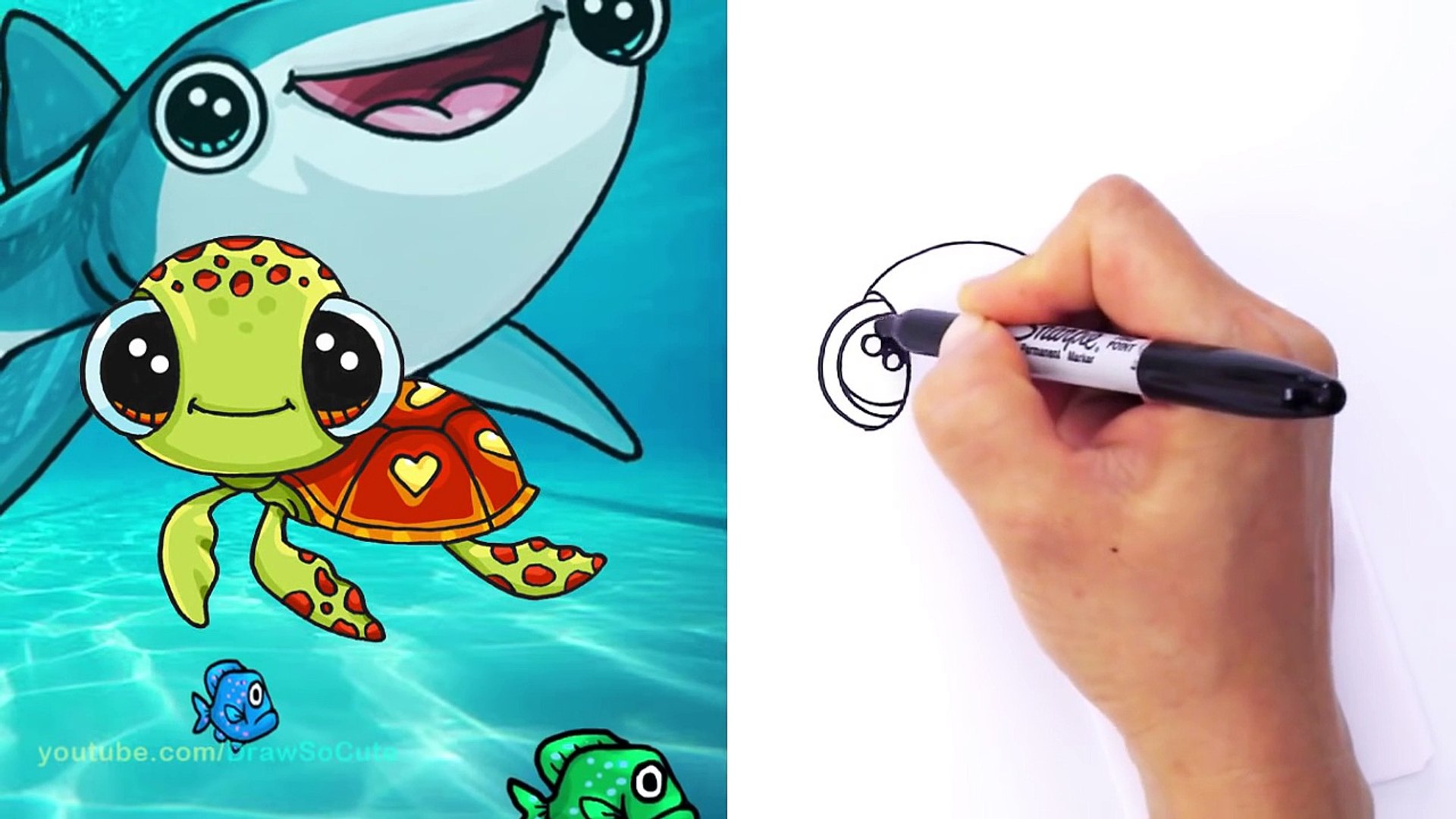 How To Draw Squirt From Finding Dory Step By Step Cute Sea Turtle Video Dailymotion