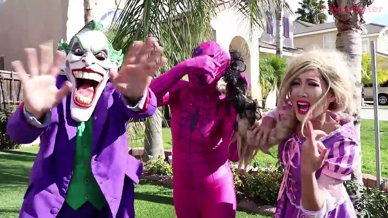 SKITTLES on Princess Rapunzel & Spiderman FACE! w/ Pink Spidergirl in Real Life