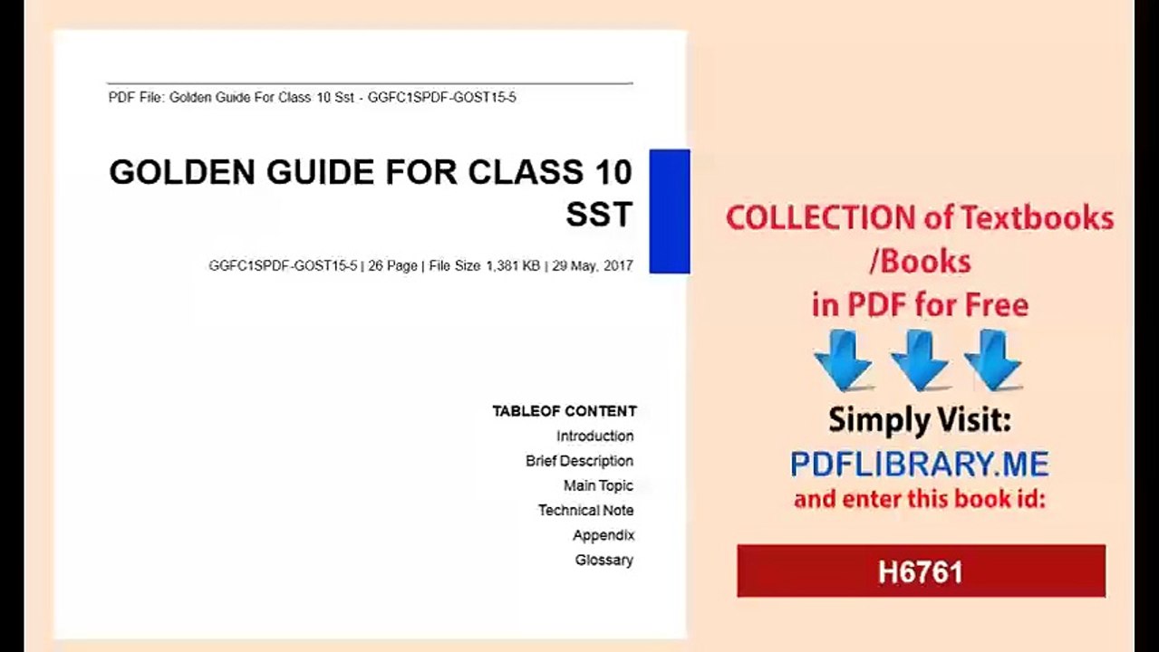 Golden Guide For Class 10 Sst