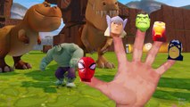 Colors Hulk Finger Family with Spiderman and Avengers and Superhero Nursery Rhymes