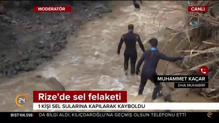 Rize'de sel felaketi