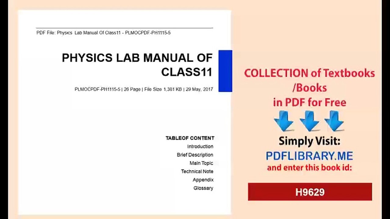 Physics Lab Manual Of Class11