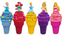 Play Doh Disney Princess Ariel Cinderella Ice Cream Learn Colors Finger Family for Kids