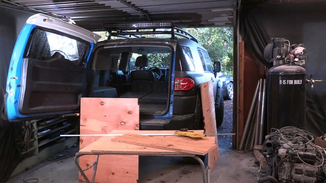 FJ Cruiser Build Pt 10 - DIY Collapsible Bed In The Back Of The FJ!