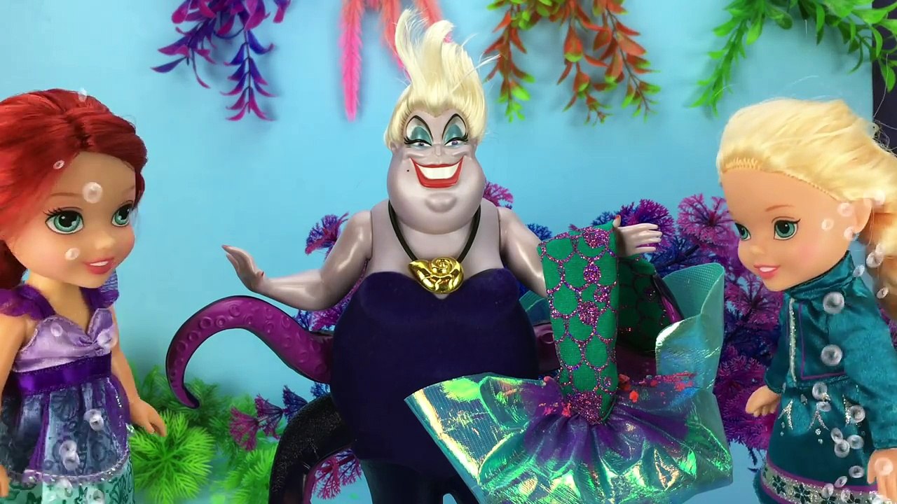 The Little Mermaid Ariel Toddler Gets Her Tail Stolen by Ursula! With Frozen Elsa and Anna Toddlers