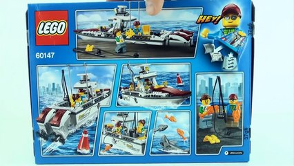 Lego Fishing Boat with Shark 60147 - Lego City motor boat Fishing Rod - Lego Speed Build