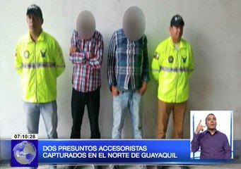 Dos presuntos accesoristas capturados en el norte de Guayaquil