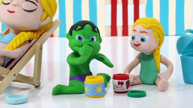 Superhero Babies Play Fidget Spinner Baby Hulk Frozen Elsa Play Doh Stop Motion Animations