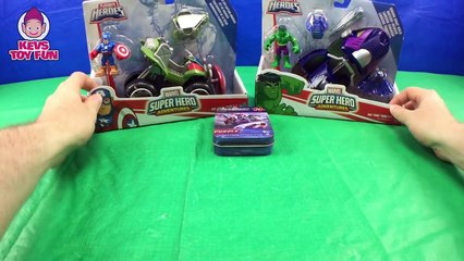 Play Skool Heroes Avengers Marvel Super Hero Adventures Jungle ATV Captain America & Shark Boat Hulk