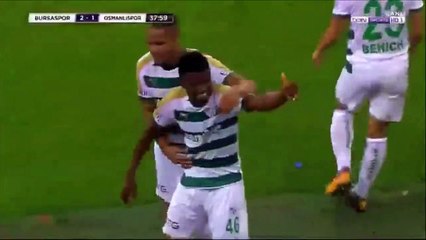 2-1 Mikel Agu Goal Turkey  Süper Lig - 16.10.2017 Bursaspor 2-1 Osmanlispor FK