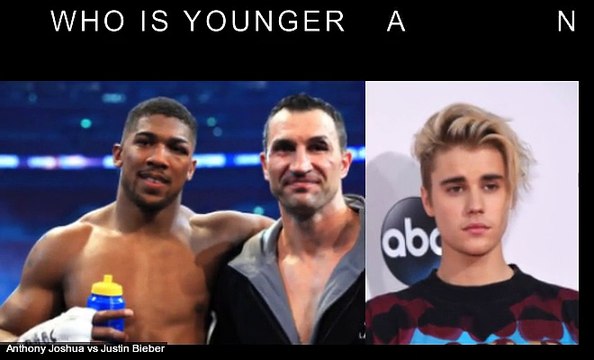 Anthony Joshua vs Justin Bieber Who is younger and richer?