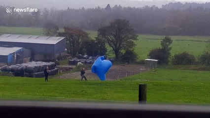 Man dragged along ground by 'parachute' in Ophelia winds