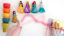 Disney Princess Sparkle Play Doh Dresses Elsa Ariel Rapunzel Magiclip Learn Colors RL