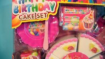 Happy Birthday cake set unpack unbox with playdoh cupcake ✔