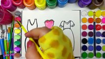 Coloring Page of Beautiful Dresses to Color with Watercolor for Children to Learn Colors 1