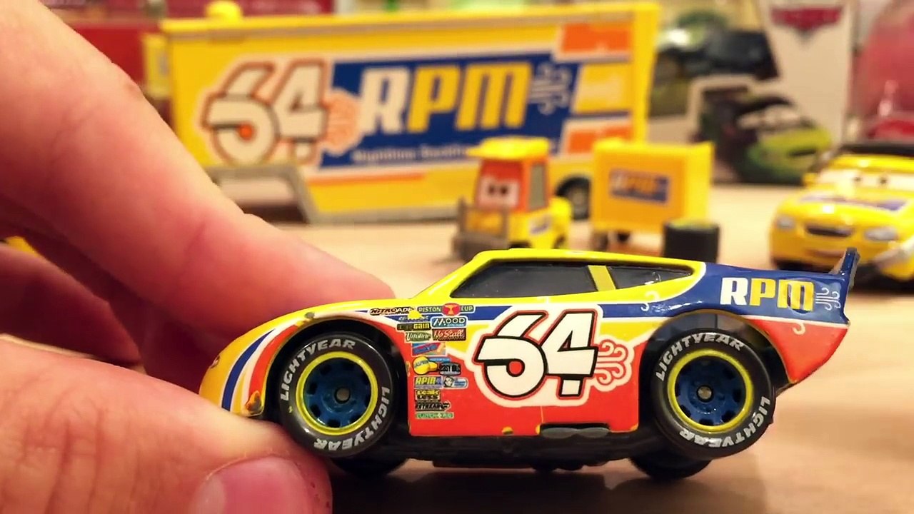 Mattel Disney Cars Piston Cup Team RPM (Petrol Pulaski Pitty, Crew Chief, Hauler & Racer) Die-casts