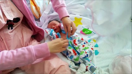 Day7 - Newborn Cute Baby Hiccups, Funny faces, Weigh in, Crying, Choking Milk