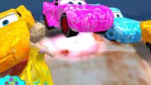 Frozen Elsa COLORS & Disney Pixar Cars Lightning McQueen EPIC PARTY Fun Movie   Nursery Rhymes Songs