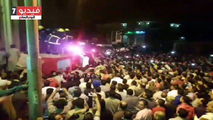 الآلاف فى كفر الشيخ يودعون شهيدى العمليات الإرهابية بسيناء