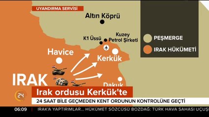 Irak ordusu Kerkük'te