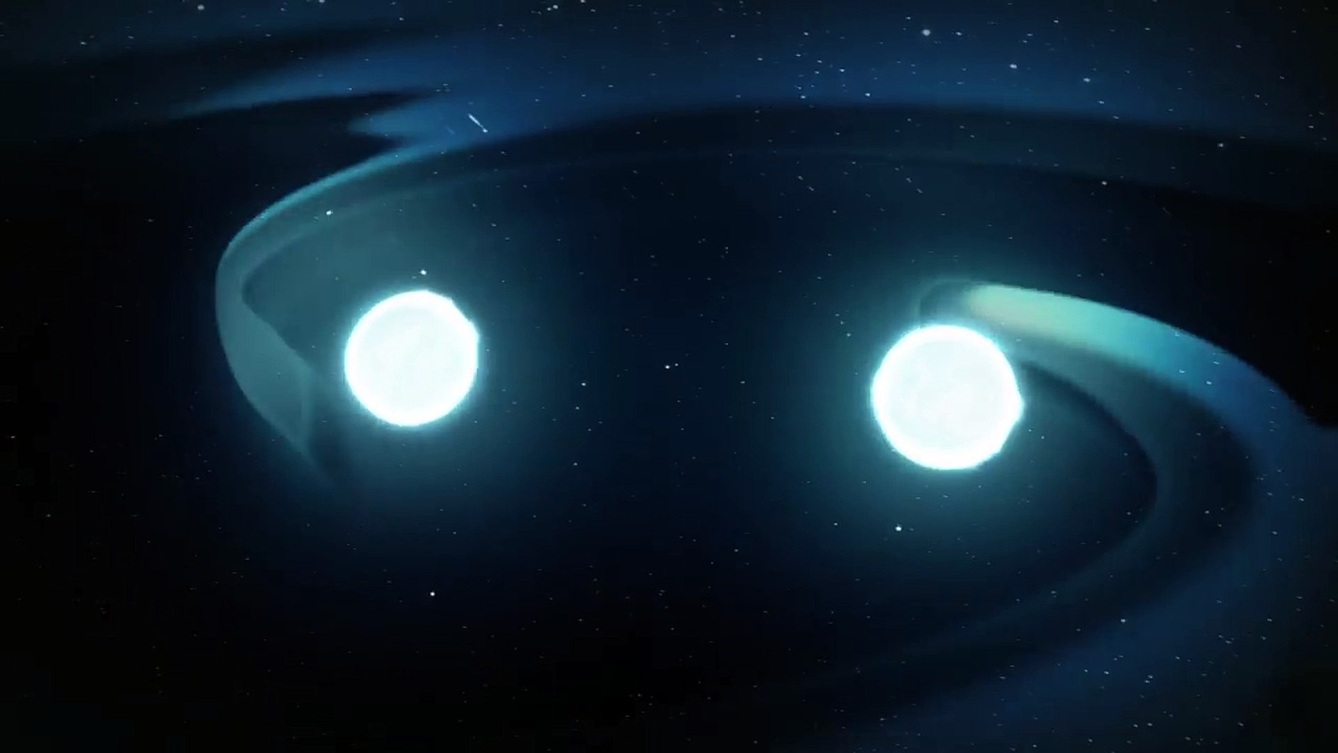 Doomed Neutron Stars Create Blast of Light and Gravitational Waves animated  gif