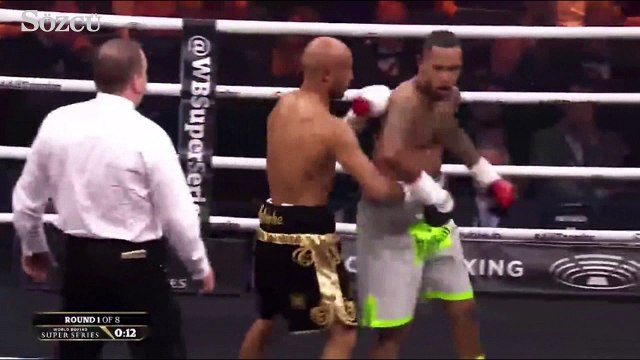 Hem nakavt oldu hem maçı kazandı!