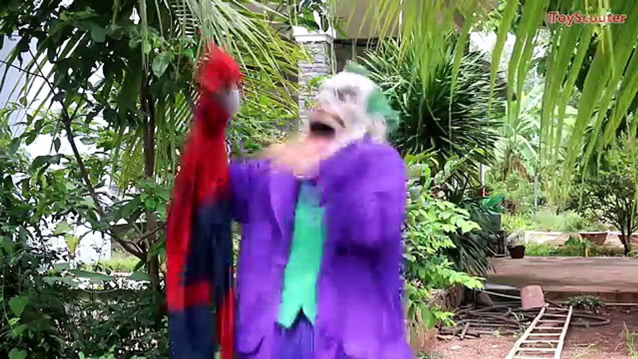 Spiderman Costume Stolen! w/ Elsa, Pink Spidergirl, Malificent & Joker In Real Life