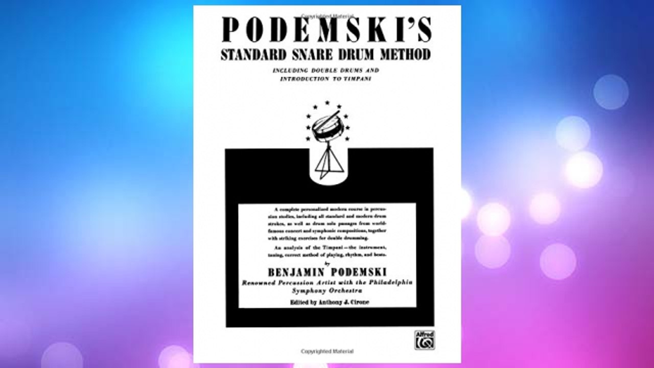 Download PDF Podemski's Standard Snare Drum Method: Including Double Drums and Introduction to Timpani FREE