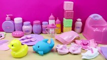 Bolso con 30 Accesorios para la muñeca Bebé | La Bebé nenuco come papilla y se baña en la bañera