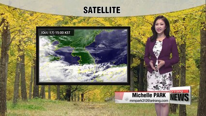 Fall weather, typhoon Lan moving up towards Japan