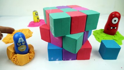 DIY How to make Kinetic Sand Rainbow Cub Skwooshi Learn Colors