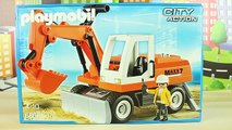 Playmobil Police Officer Mike Gets Covered In Sand By PLAYMOBIL RUBBLE EXCAVATOR Toys Review PiToys