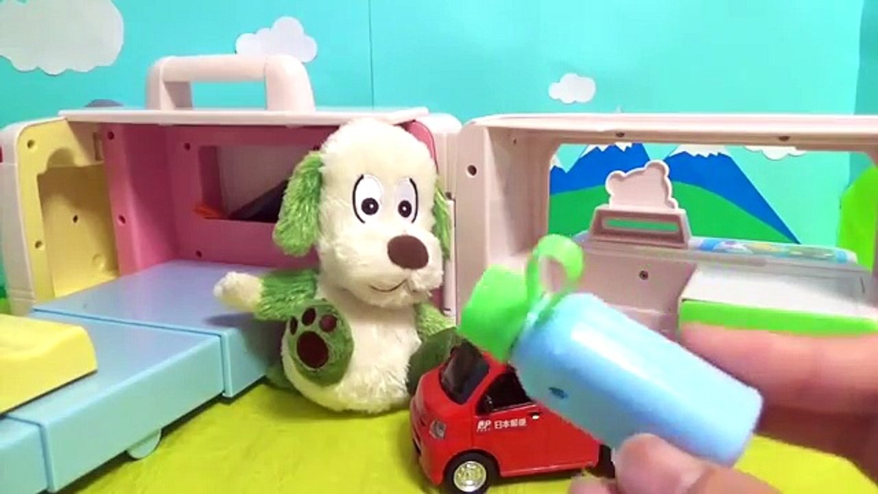 わんわん　はたらくくるまが病気になっちゃった！わんわん先生の病院へ急がないと！はたらくくるまおもちゃアニメ