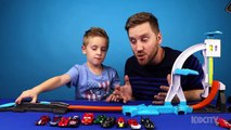 Hot Wheels HIGH JUMP Challenge with Batman Angry Birds & Disney Cars by KIDCITY